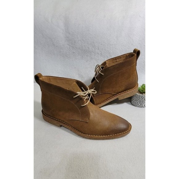 Flag LTD Brown Suede Lace up Round Toe Chukka Men Leather Boots Size 10M/ L20 - Picture 2 of 13